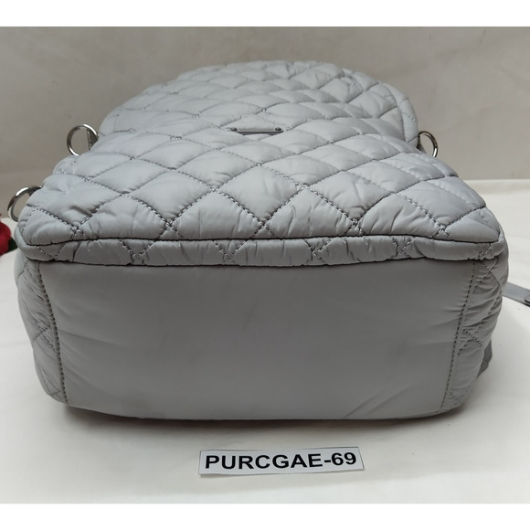 Michael Kors Gray Nylon Quilted Top Handle Zipper Pockets Backpack main image 4